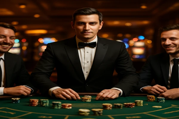 বর্ণিল স্লট মেশিন ও উজ্জ্বল আলোয় পরিপূর্ণ জুয়াড়ি পরিবেশ